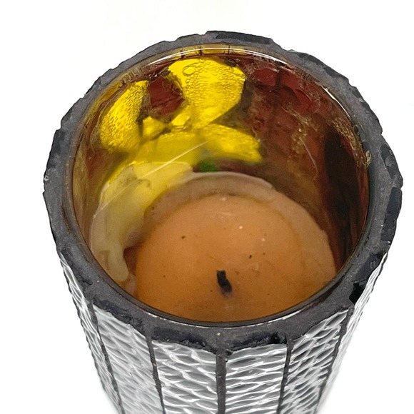 Glass mosaic candle holder with flower detail - Picture 3 of 3